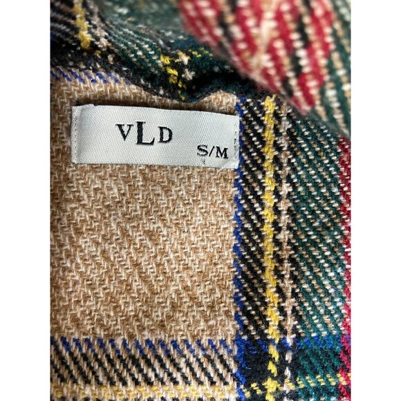 VLD Womens S/M Plaid Tartan Open-Front Shawl Vest With Black Outerwear - Picture 3 of 10